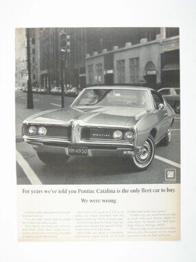 Vintage 1969 Pontiac Lemans Advertisement Print GM Classic Car Ad